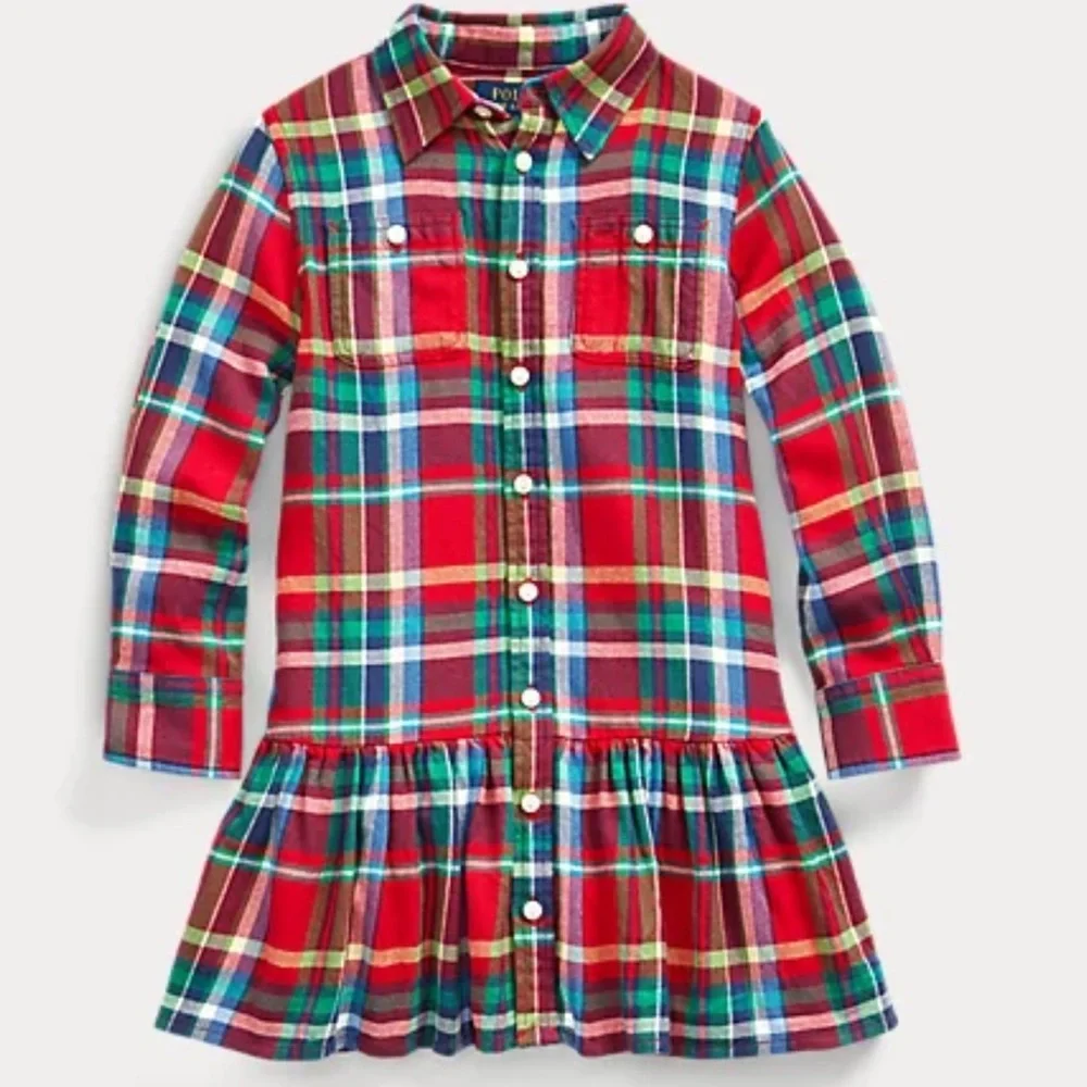 RALPH LAUREN 100% cotton plaid dress